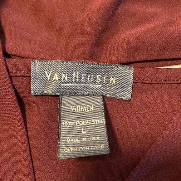 Van Heusen - Women Maroon, Tie, Long Sleeve, Tee Shirt - Picture 6 of 10